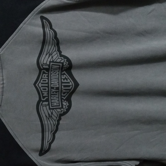 Harley-Davidson Gray Long Sleeve Small Logo Tee Mens XL - Picture 3 of 9